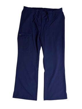 Jockey women's navy blue cargo scrub pants elastic back waist and tie front LP